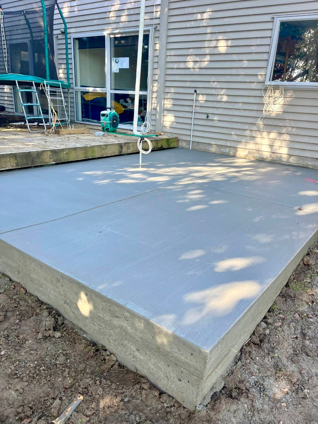 A freshly poured foundation slab at a property in Melbourne.