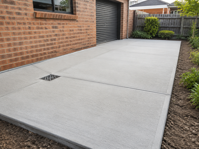 Completed concrete driveway handover in Melbourne