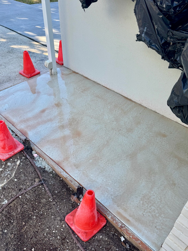 Applying retarder to exposed concrete in Melbourne.